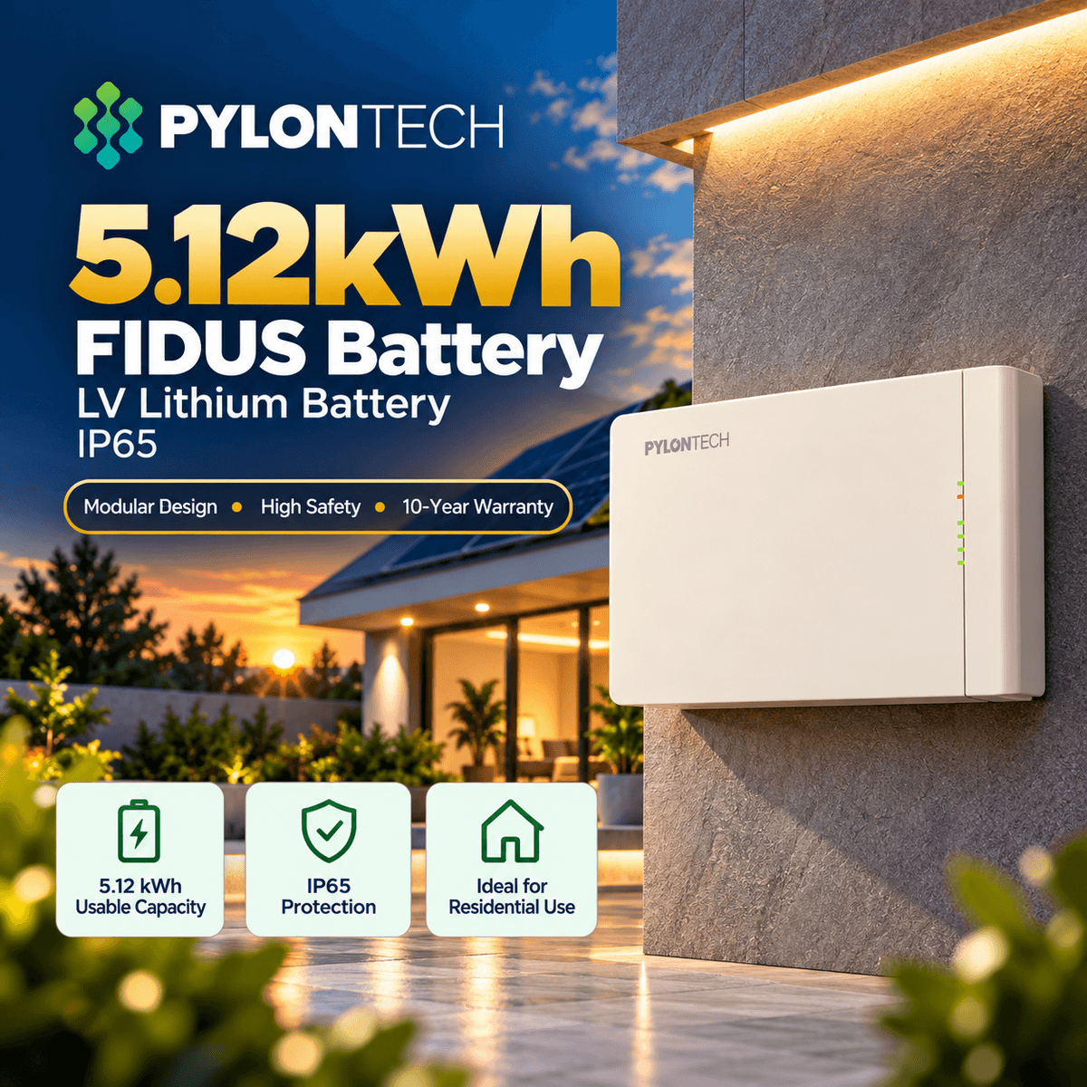 Pylontech Fidus 5.12kWh LV Lithium Solar Battery