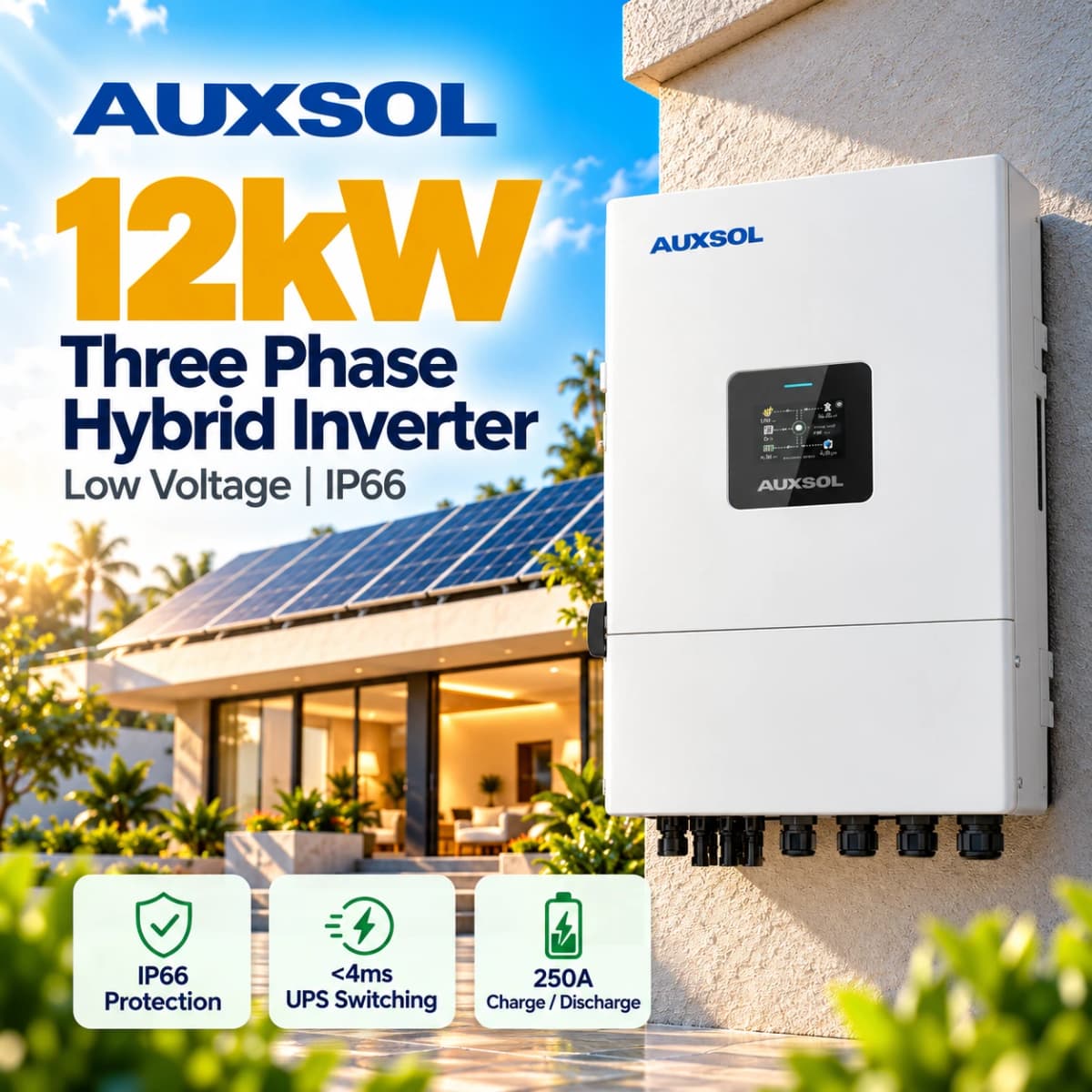 Auxsol ASG-12TL-ZL 12kW Three Phase LV Hybrid Inverter Pakistan