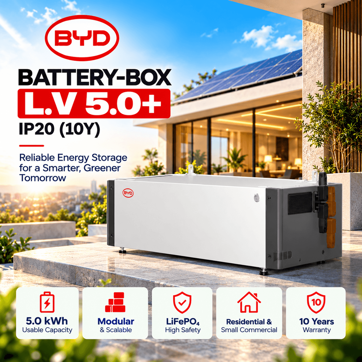 BYD Battery-Box LV5.0+ 5.12kWh LiFePO4 Solar Battery Pakistan