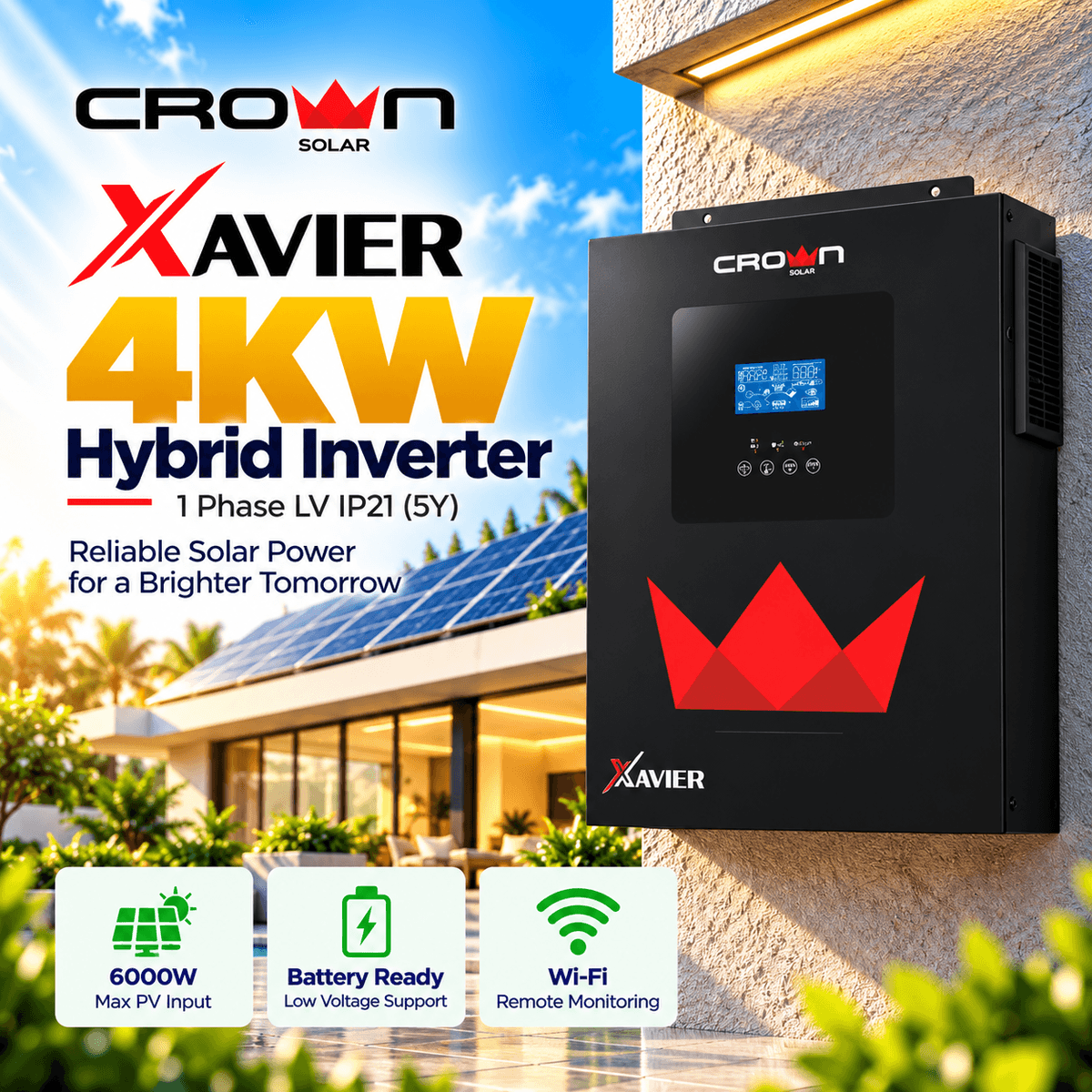 Crown Xavier 4kW Hybrid Inverter Pakistan