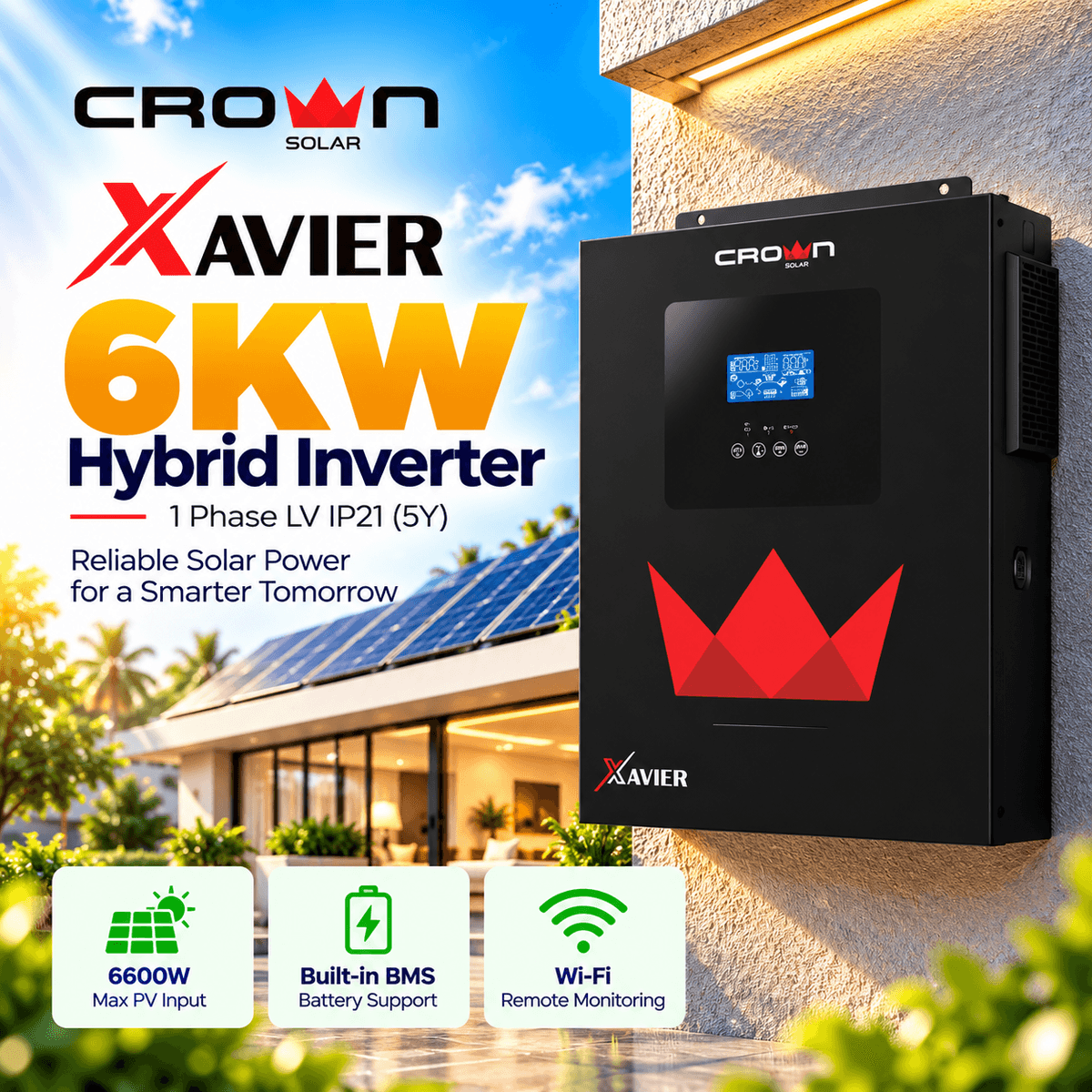 Crown Xavier 6kW Hybrid Inverter Pakistan