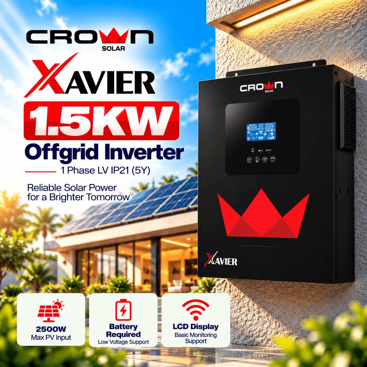 Crown Xavier 1.5kW Solar Inverter Pakistan