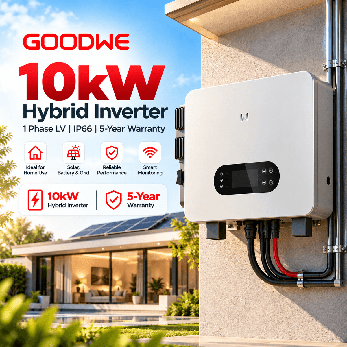 GoodWe 10kW ES Uniq Single Phase LV Hybrid Inverter