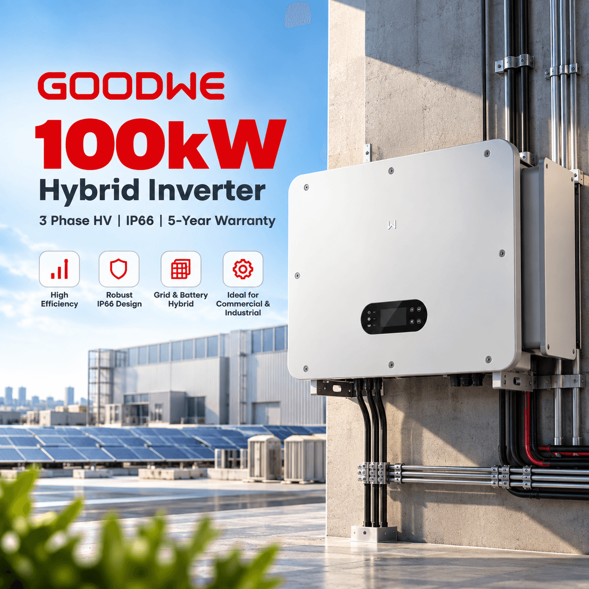 GoodWe GW100K-ET-G10 100kW Three Phase HV Hybrid Inverter