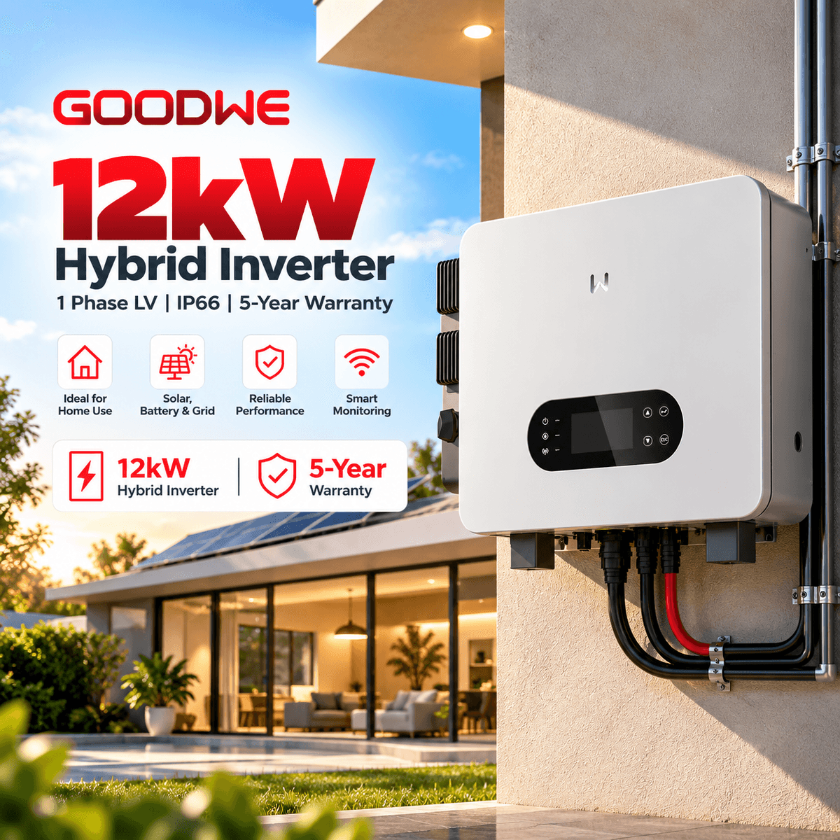 GoodWe 12kW ES Uniq Single Phase LV Hybrid Inverter
