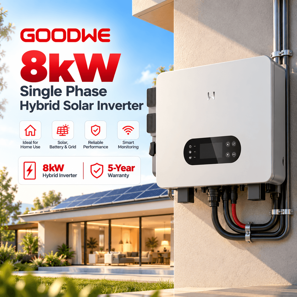 GoodWe 8kW ES Uniq Single Phase LV Hybrid Inverter