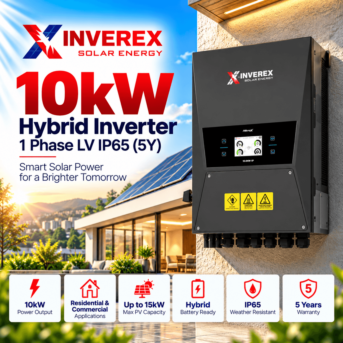 Inverex Nitrox 10kW Single Phase Hybrid Solar Inverter