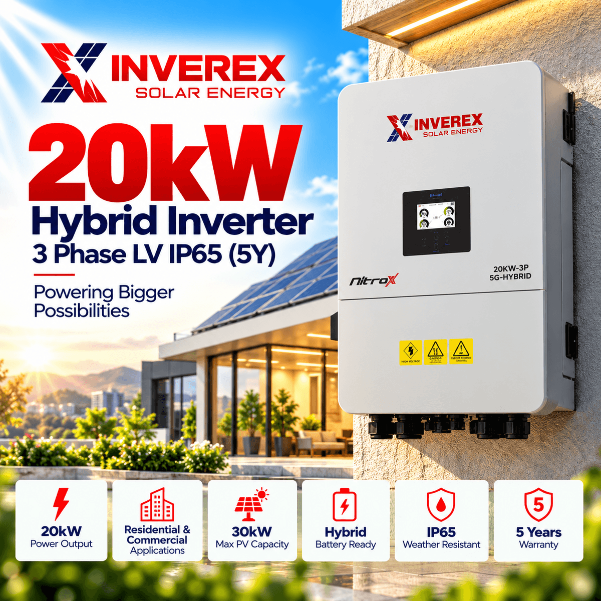 Inverex Nitrox 20kW Three Phase Hybrid Solar Inverter