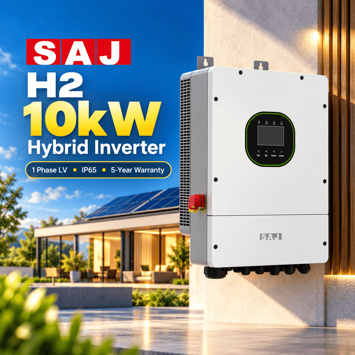 SAJ H2 10kW Hybrid Inverter 1 Phase LV IP65