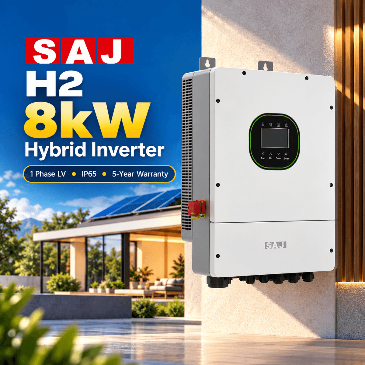 SAJ H2 8kW Hybrid Inverter 1 Phase LV IP65